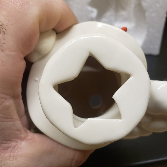 Living Home Christmas-Snowman Porcelain TeaLight Holder-6" x 4 7/8" x 7 3/4" - Picture 8 of 9